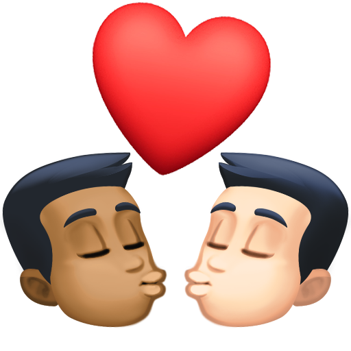 Kiss: Man, Man, Medium-Dark Skin Tone, Light Skin Tone, the design in this release