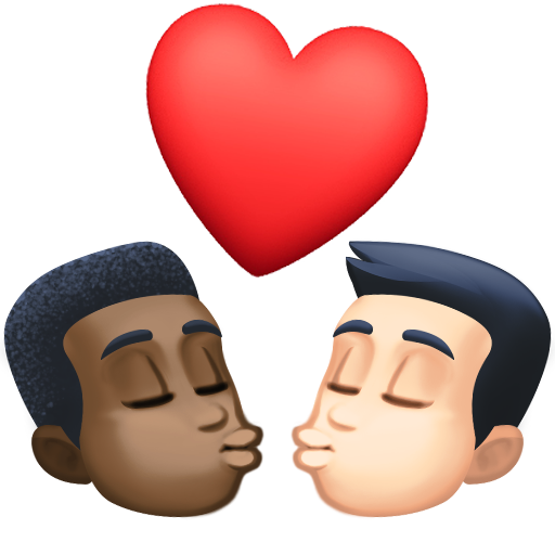 Kiss: Man, Man, Dark Skin Tone, Light Skin Tone, the design in this release