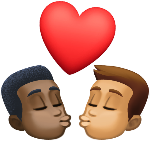 Kiss: Man, Man, Dark Skin Tone, Medium Skin Tone, the design in this release