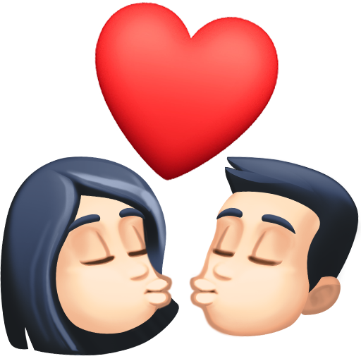 Kiss: Woman, Man, Light Skin Tone, the design in this release