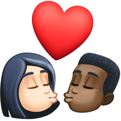 Kiss: Woman, Man, Light Skin Tone, Dark Skin Tone, the design in this release