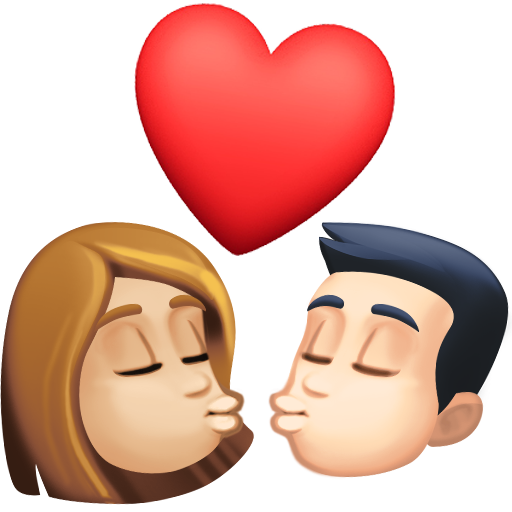 Kiss: Woman, Man, Medium-Light Skin Tone, Light Skin Tone, the design in this release