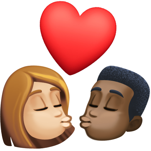 Kiss: Woman, Man, Medium-Light Skin Tone, Dark Skin Tone, the design in this release