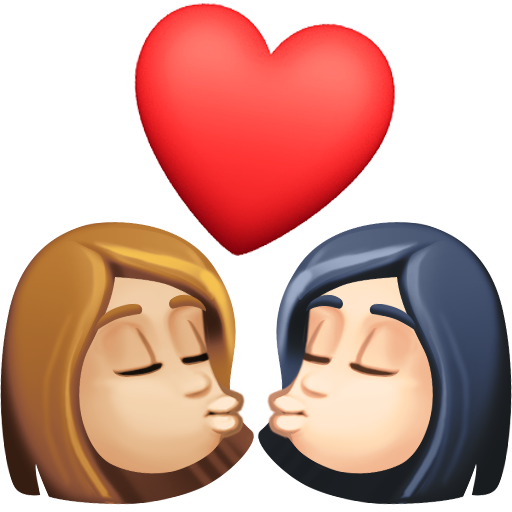 Kiss: Woman, Woman, Medium-Light Skin Tone, Light Skin Tone, the design in this release