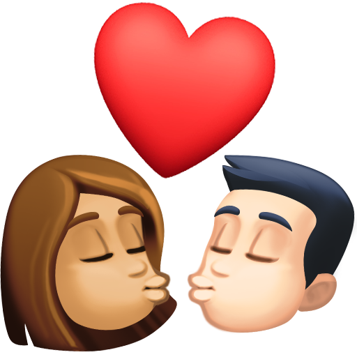 Kiss: Woman, Man, Medium Skin Tone, Light Skin Tone, the design in this release