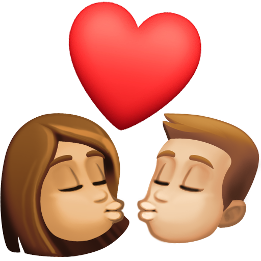 Kiss: Woman, Man, Medium Skin Tone, Medium-Light Skin Tone, the design in this release