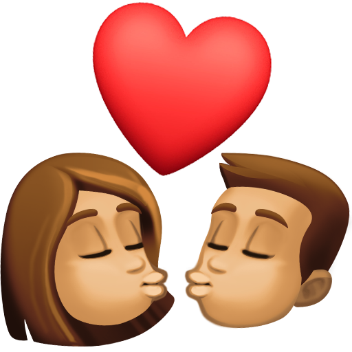 Kiss: Woman, Man, Medium Skin Tone, the design in this release
