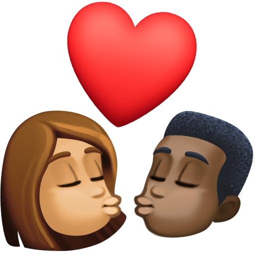 Kiss: Woman, Man, Medium Skin Tone, Dark Skin Tone, the design in this release