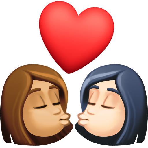 Kiss: Woman, Woman, Medium Skin Tone, Light Skin Tone, the design in this release