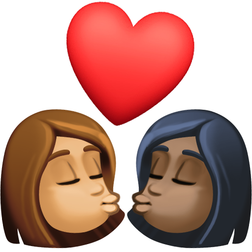 Kiss: Woman, Woman, Medium Skin Tone, Dark Skin Tone, the design in this release