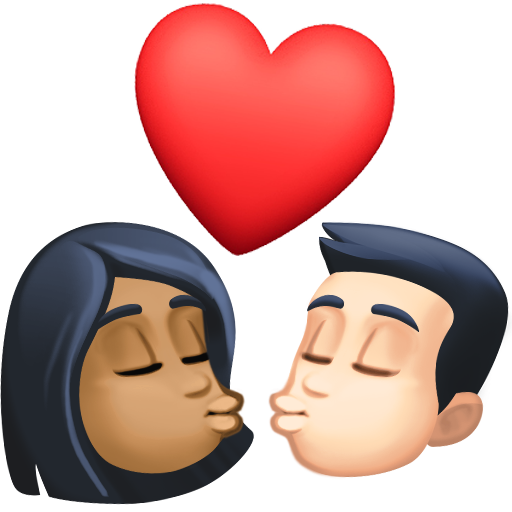 Kiss: Woman, Man, Medium-Dark Skin Tone, Light Skin Tone, the design in this release