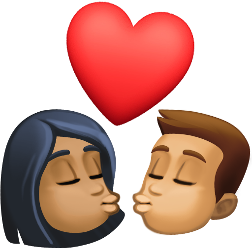 Kiss: Woman, Man, Medium-Dark Skin Tone, Medium Skin Tone, the design in this release
