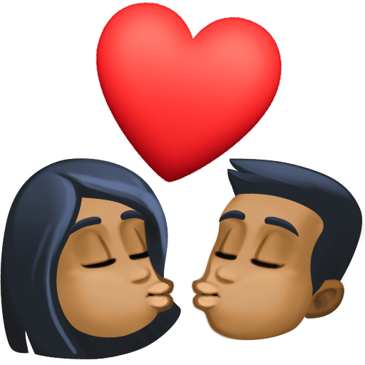 Kiss: Woman, Man, Medium-Dark Skin Tone, the design in this release