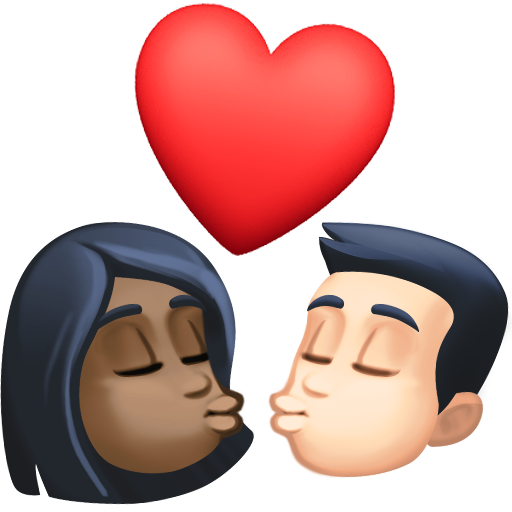 Kiss: Woman, Man, Dark Skin Tone, Light Skin Tone, the design in this release