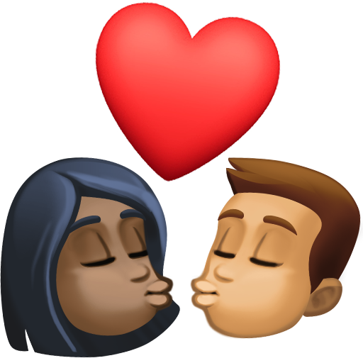 Kiss: Woman, Man, Dark Skin Tone, Medium Skin Tone, the design in this release