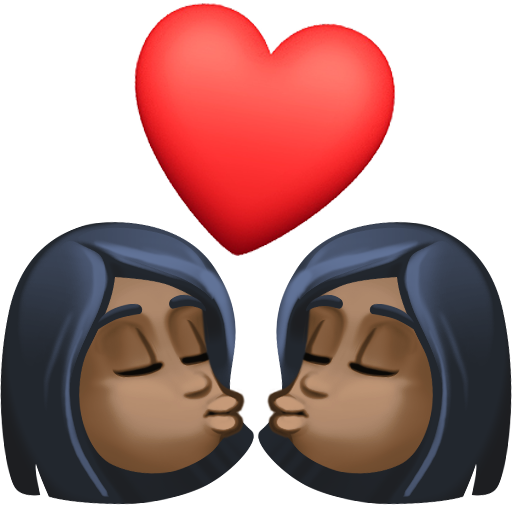 Kiss: Woman, Woman, Dark Skin Tone, the design in this release