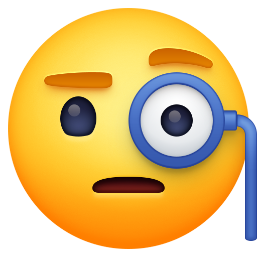 Face with Monocle as drawn by Facebook in 13.1