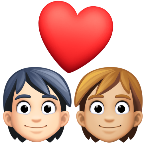Couple with Heart: Person, Person, Light Skin Tone, Medium-Light Skin Tone, the design in this release