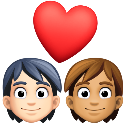 Couple with Heart: Person, Person, Light Skin Tone, Medium Skin Tone, the design in this release