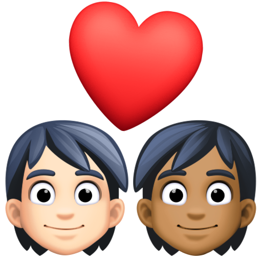 Couple with Heart: Person, Person, Light Skin Tone, Medium-Dark Skin Tone, the design in this release