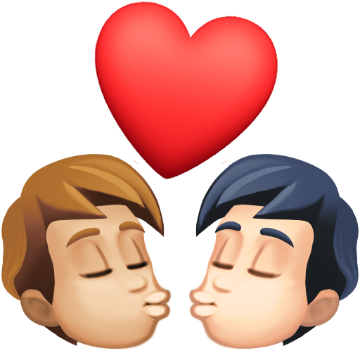 Kiss: Person, Person, Medium-Light Skin Tone, Light Skin Tone, the design in this release