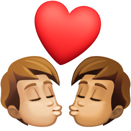 Kiss: Person, Person, Medium-Light Skin Tone, Medium Skin Tone, the design in this release
