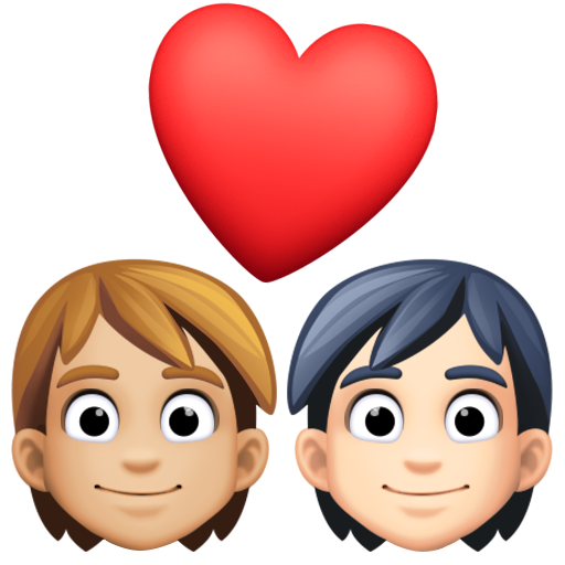 Couple with Heart: Person, Person, Medium-Light Skin Tone, Light Skin Tone, the design in this release