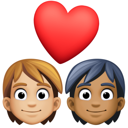 Couple with Heart: Person, Person, Medium-Light Skin Tone, Medium-Dark Skin Tone, the design in this release