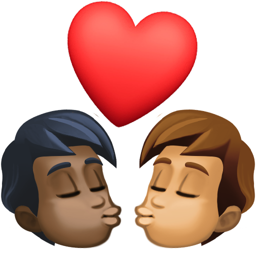 Kiss: Person, Person, Dark Skin Tone, Medium Skin Tone, the design in this release