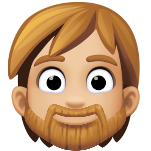 Person: Medium-Light Skin Tone, Beard, the design in this release
