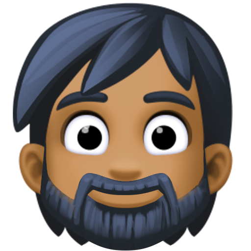 Person: Medium-Dark Skin Tone, Beard, the design in this release