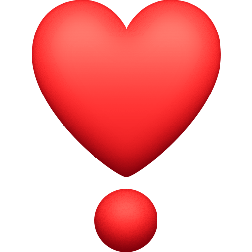 Heart Exclamation as drawn by Facebook in 13.1