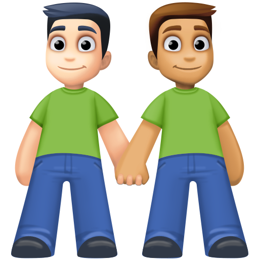 Men Holding Hands: Light Skin Tone, Medium Skin Tone, the design in this release