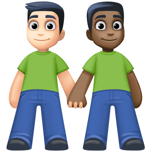 Men Holding Hands: Light Skin Tone, Dark Skin Tone, the design in this release