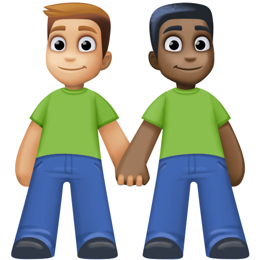 Men Holding Hands: Medium-Light Skin Tone, Dark Skin Tone, the design in this release
