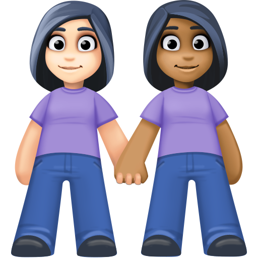 Women Holding Hands: Light Skin Tone, Medium-Dark Skin Tone, the design in this release