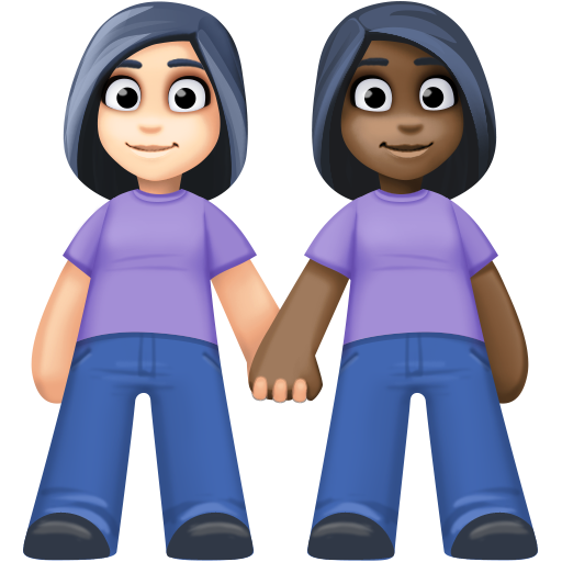 Women Holding Hands: Light Skin Tone, Dark Skin Tone, the design in this release