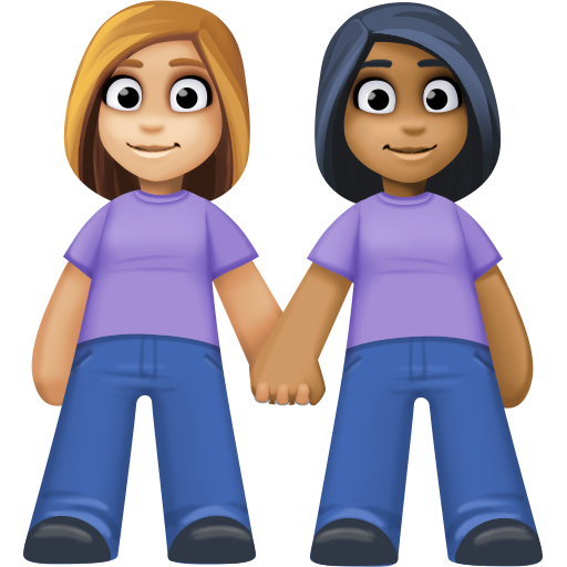 Women Holding Hands: Medium-Light Skin Tone, Medium-Dark Skin Tone, the design in this release