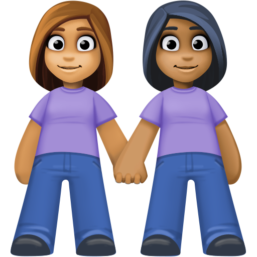 Women Holding Hands: Medium Skin Tone, Medium-Dark Skin Tone, the design in this release