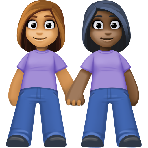 Women Holding Hands: Medium Skin Tone, Dark Skin Tone, the design in this release