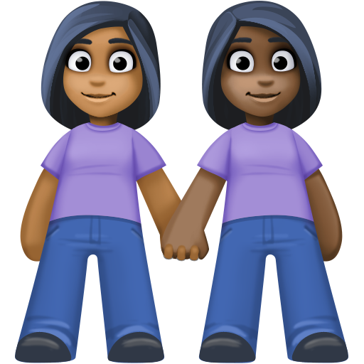 Women Holding Hands: Medium-Dark Skin Tone, Dark Skin Tone, the design in this release