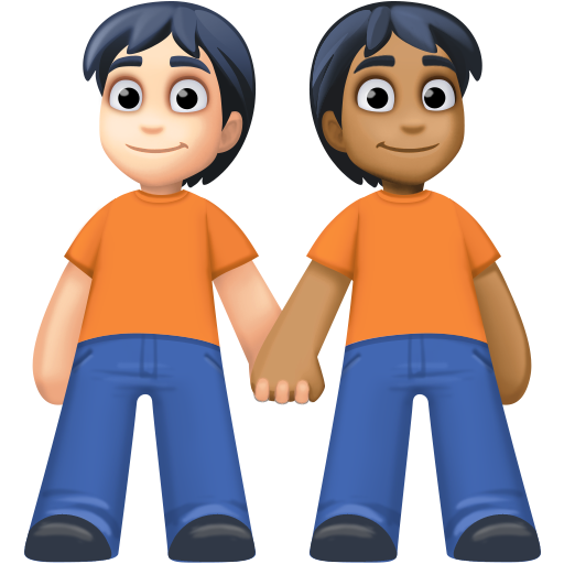 People Holding Hands: Light Skin Tone, Medium-Dark Skin Tone, the design in this release
