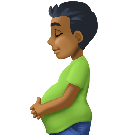 Pregnant Man: Medium-Dark Skin Tone, the design in this release