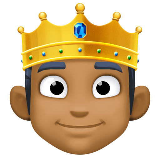 Person with Crown: Medium-Dark Skin Tone, the design in this release