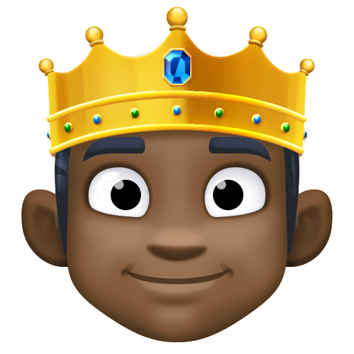 Person with Crown: Dark Skin Tone, the design in this release