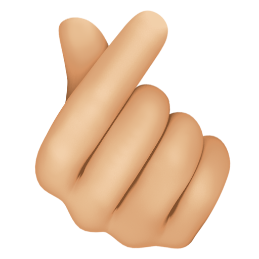 Hand with Index Finger and Thumb Crossed: Medium-Light Skin Tone, the design in this release