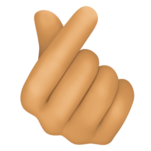 Hand with Index Finger and Thumb Crossed: Medium Skin Tone, the design in this release