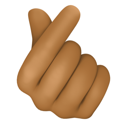 Hand with Index Finger and Thumb Crossed: Medium-Dark Skin Tone, the design in this release