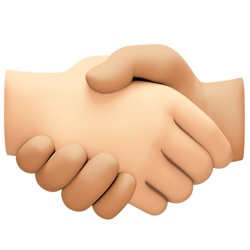 Handshake: Light Skin Tone, Medium-Light Skin Tone, the design in this release