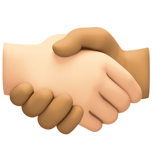 Handshake: Light Skin Tone, Medium Skin Tone, the design in this release